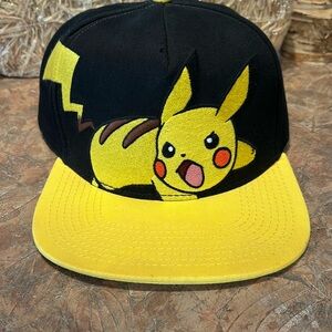 Pokémon vintage Pikachu flat bill embroidered character hat